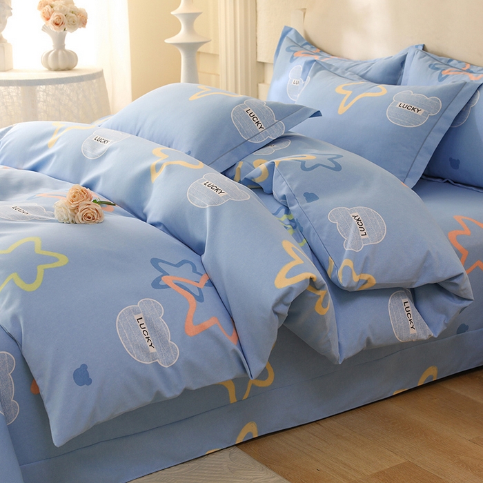 91家纺网 家纺一手货源 找家纺 幸嘉轩 2025新款全棉纯棉喷气加厚磨毛四件套-系列五 星辰