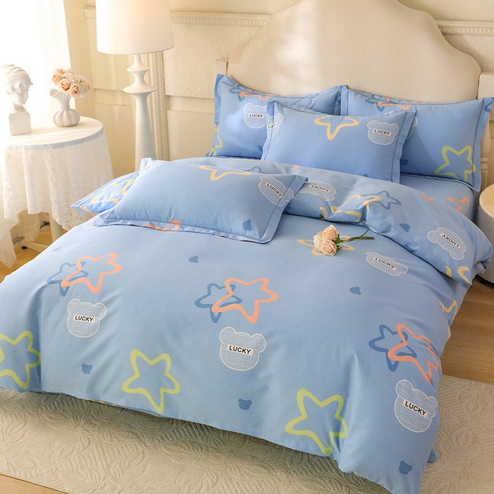 91家纺网 家纺一手货源 找家纺 幸嘉轩 2025新款全棉纯棉喷气加厚磨毛四件套-系列五 星辰