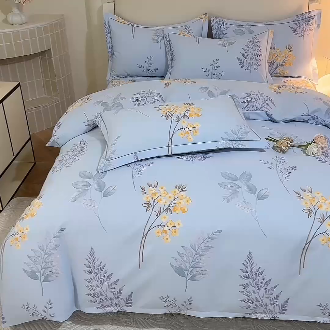 91家纺网 家纺一手货源 找家纺 幸嘉轩 2025新款全棉纯棉喷气加厚磨毛四件套-系列五 宣朵