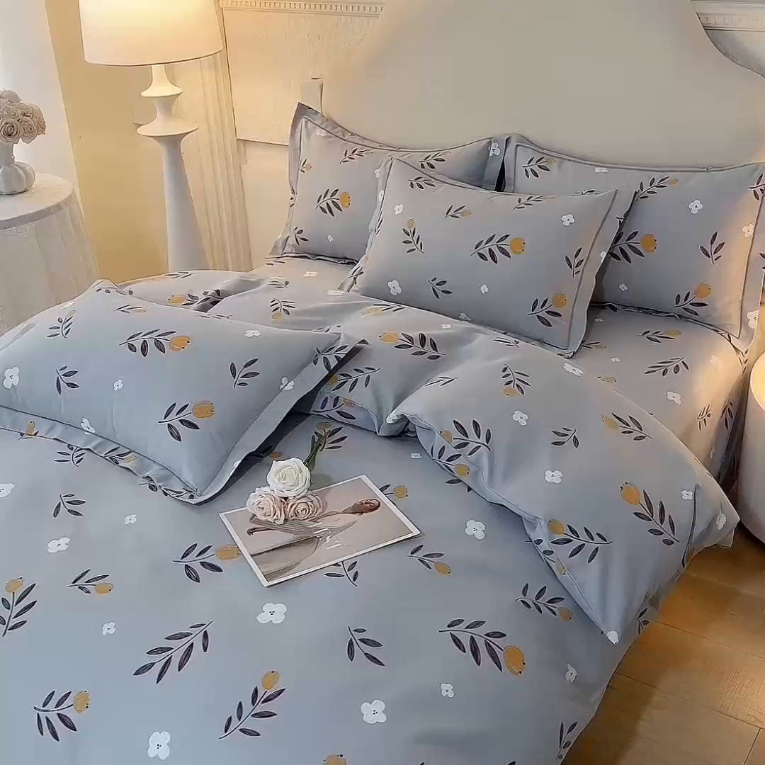 91家纺网 家纺一手货源 找家纺 幸嘉轩 2025新款全棉纯棉喷气加厚磨毛四件套-系列五 雅梦