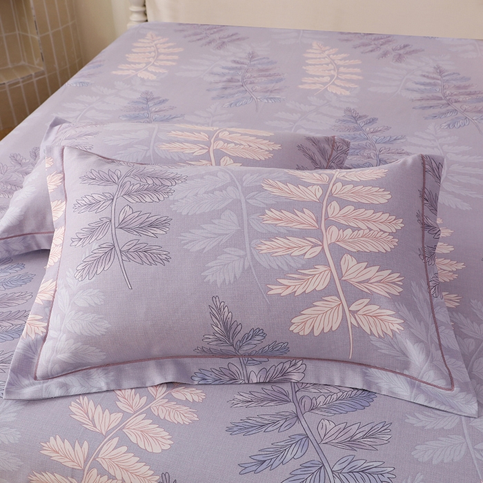 91家纺网 家纺一手货源 找家纺 幸嘉轩 2025新款全棉纯棉喷气加厚磨毛四件套-系列五 叶恋