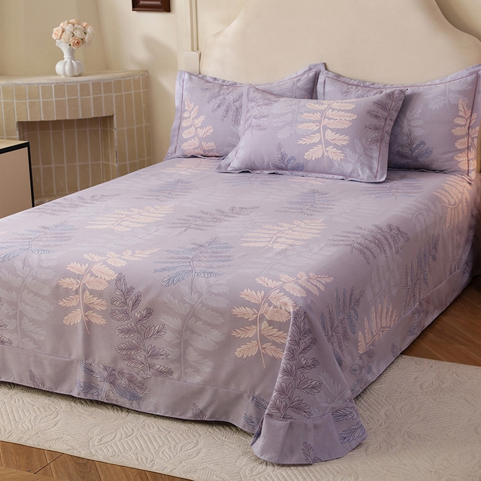 91家纺网 家纺一手货源 找家纺 幸嘉轩 2025新款全棉纯棉喷气加厚磨毛四件套-系列五 叶恋