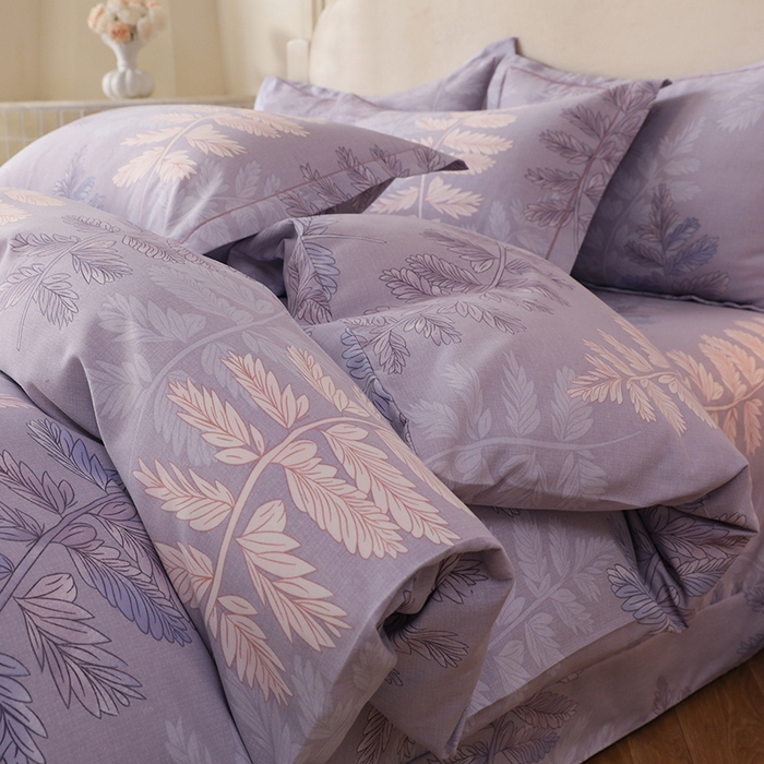 幸嘉轩 2025新款全棉纯棉喷气加厚磨毛四件套-系列五 叶恋