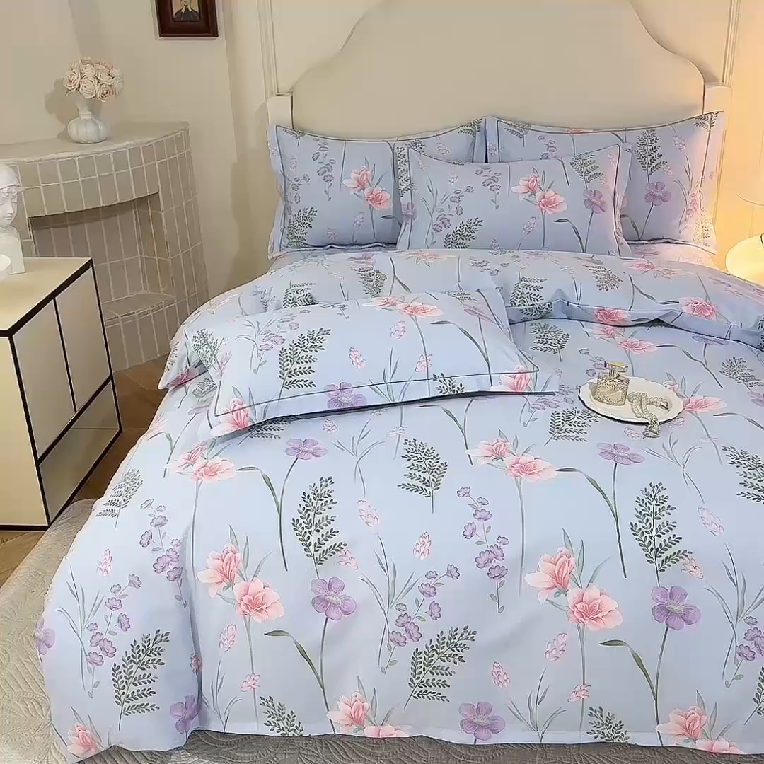 91家纺网 家纺一手货源 找家纺 幸嘉轩 2025新款全棉纯棉喷气加厚磨毛四件套-系列五 悠悠爱情