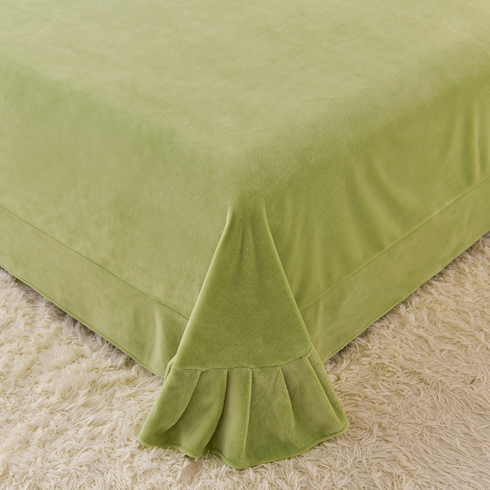 91家纺网 家纺一手货源 找家纺 畅畅家纺 2025新款A类亲肤舒适高克重牛奶绒绣花刺绣系列冬季四件套-花海 花海-草绿