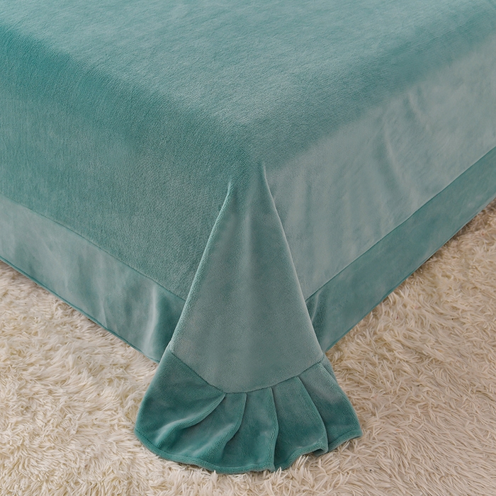 91家纺网 家纺一手货源 找家纺 畅畅家纺 2025新款A类亲肤舒适高克重牛奶绒绣花刺绣系列冬季四件套-花海 花海-湖蓝