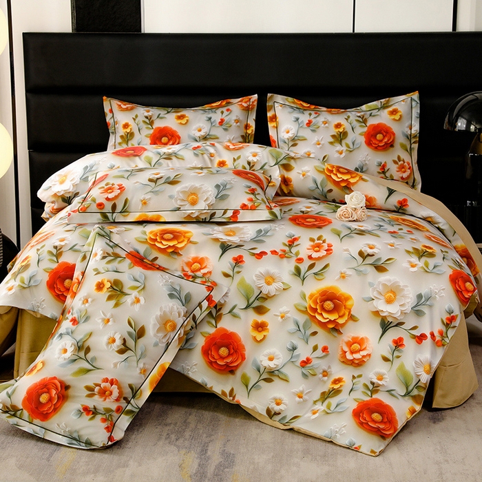 91家纺网 家纺一手货源 找家纺 （总）幸嘉轩 2025新款亲肤舒适5D数码印花四件套