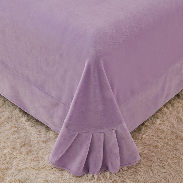 91家纺网 家纺一手货源 找家纺 畅畅家纺 2025新款A类亲肤舒适高克重牛奶绒绣花刺绣系列冬季四件套-花海 花海-紫