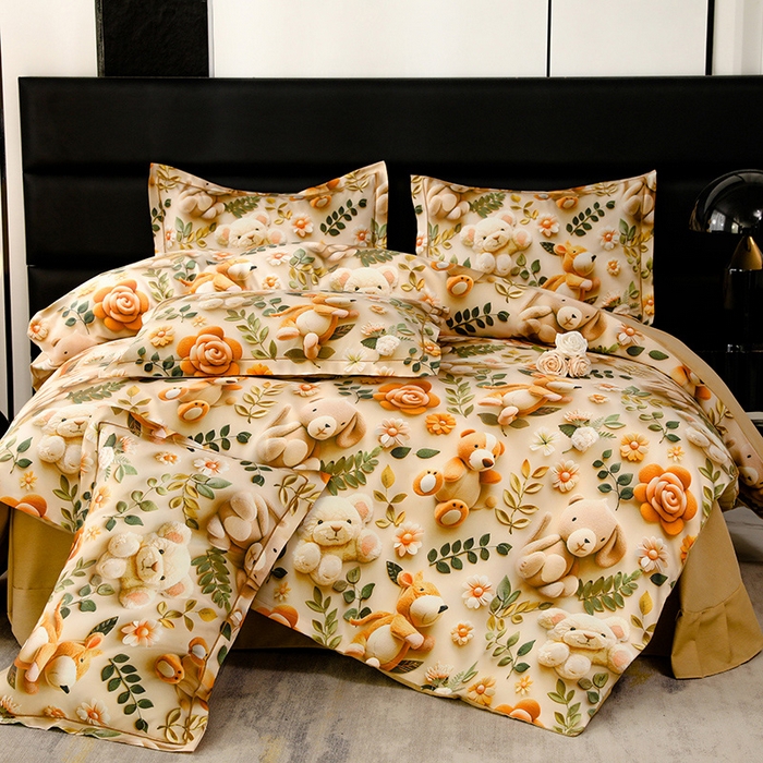 91家纺网 家纺一手货源 找家纺 （总）幸嘉轩 2025新款亲肤舒适5D数码印花四件套