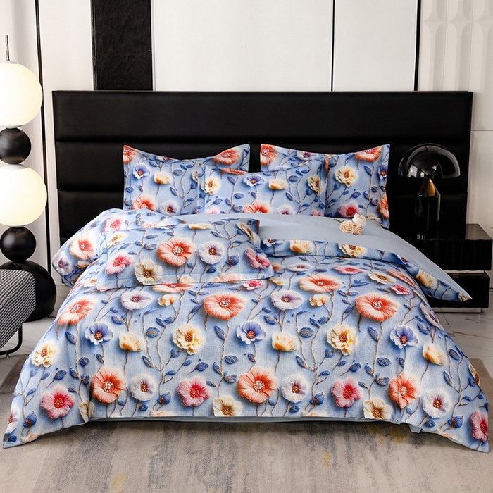 91家纺网 家纺一手货源 找家纺 （总）幸嘉轩 2025新款亲肤舒适5D数码印花四件套