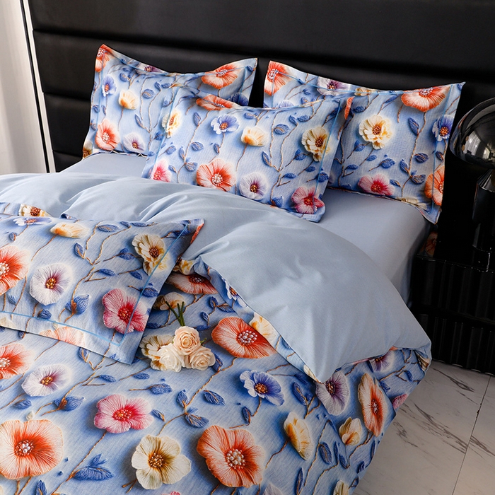 91家纺网 家纺一手货源 找家纺 （总）幸嘉轩 2025新款亲肤舒适5D数码印花四件套