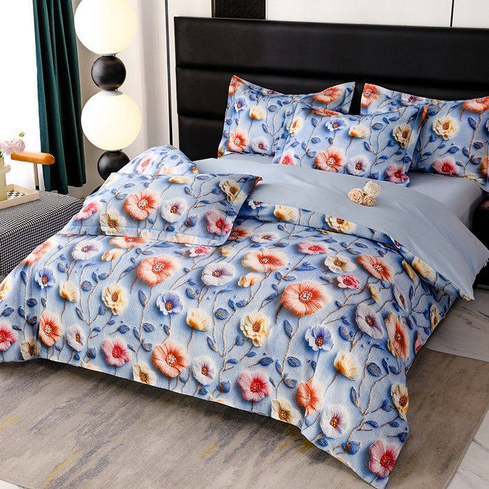 91家纺网 家纺一手货源 找家纺 （总）幸嘉轩 2025新款亲肤舒适5D数码印花四件套