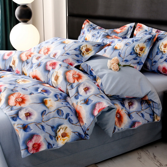 91家纺网 家纺一手货源 找家纺 （总）幸嘉轩 2025新款亲肤舒适5D数码印花四件套