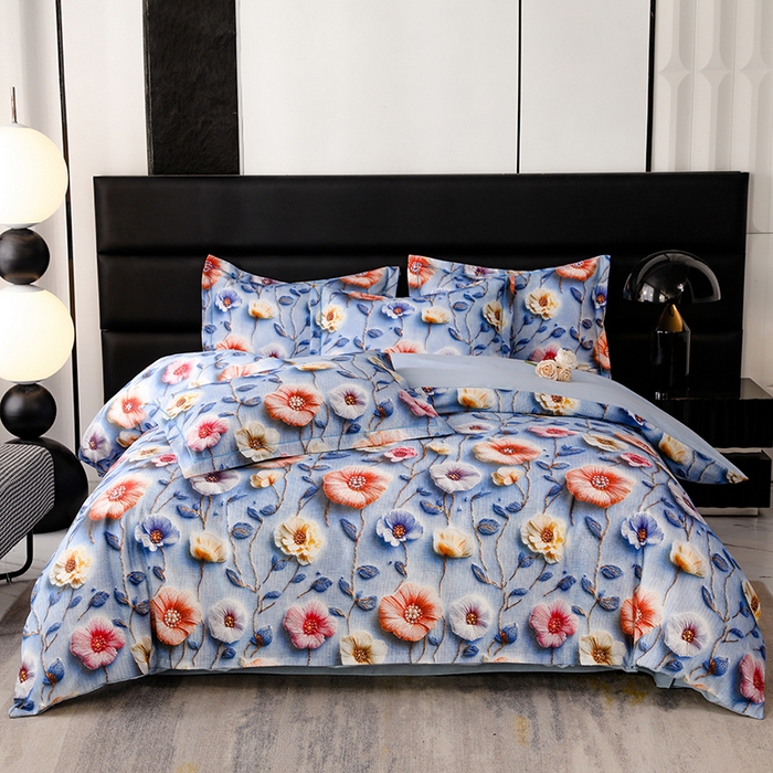 91家纺网 家纺一手货源 找家纺 （总）幸嘉轩 2025新款亲肤舒适5D数码印花四件套