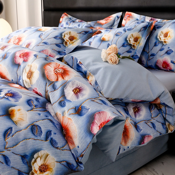 91家纺网 家纺一手货源 找家纺 （总）幸嘉轩 2025新款亲肤舒适5D数码印花四件套