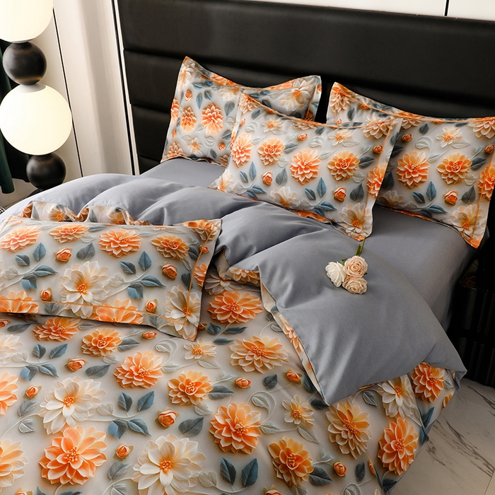 91家纺网 家纺一手货源 找家纺 幸嘉轩 2025新款亲肤舒适5D数码印花四件套 雅悦