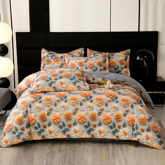 91家纺网 家纺一手货源 找家纺 幸嘉轩 2025新款亲肤舒适5D数码印花四件套 雅悦