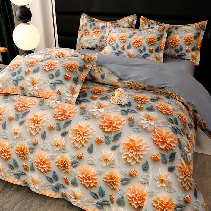 91家纺网 家纺一手货源 找家纺 幸嘉轩 2025新款亲肤舒适5D数码印花四件套 雅悦