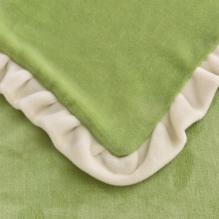 91家纺网 家纺一手货源 找家纺 畅畅家纺 2025新款A类亲肤舒适高克重牛奶绒绣花系列冬季四件套-繁花似锦 繁花似锦-草绿