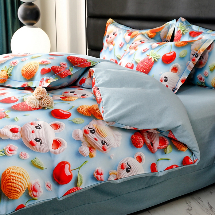 91家纺网 家纺一手货源 找家纺 幸嘉轩 2025新款亲肤舒适5D数码印花四件套 宝贝