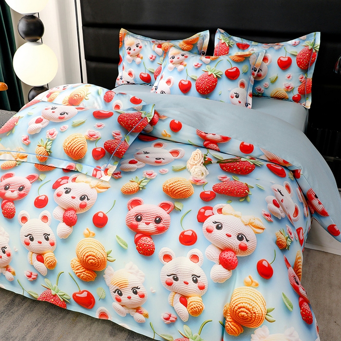 91家纺网 家纺一手货源 找家纺 幸嘉轩 2025新款亲肤舒适5D数码印花四件套 宝贝