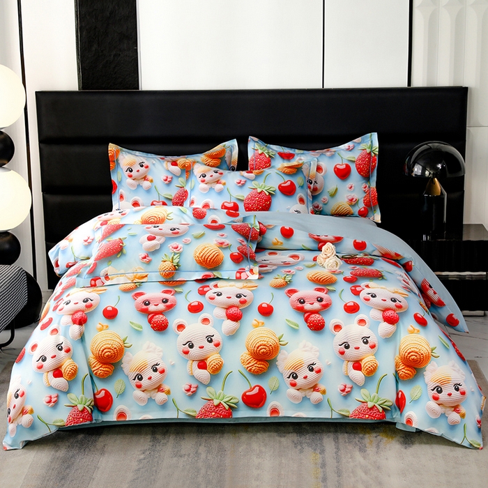 91家纺网 家纺一手货源 找家纺 幸嘉轩 2025新款亲肤舒适5D数码印花四件套 宝贝