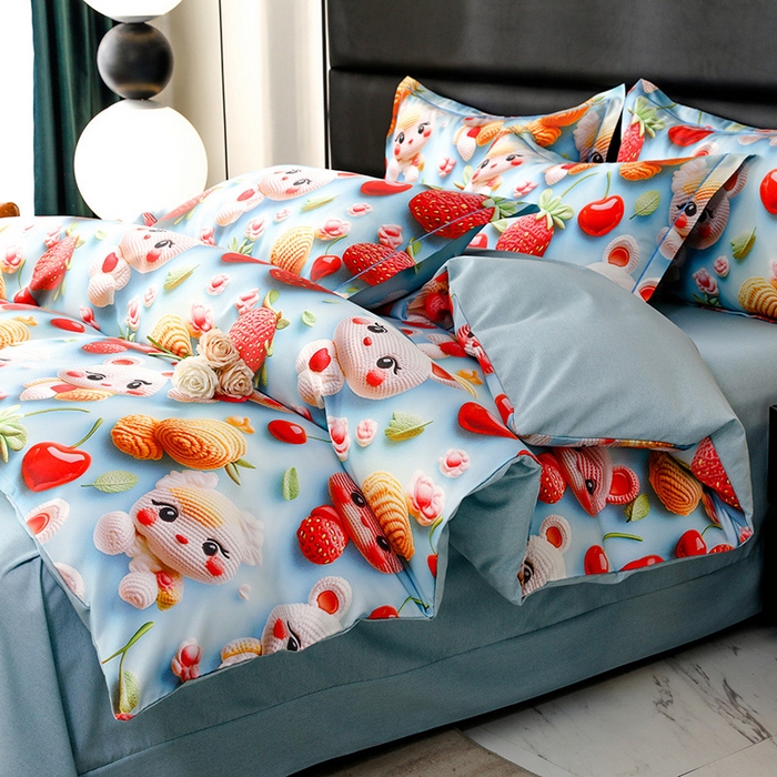 91家纺网 家纺一手货源 找家纺 幸嘉轩 2025新款亲肤舒适5D数码印花四件套 宝贝