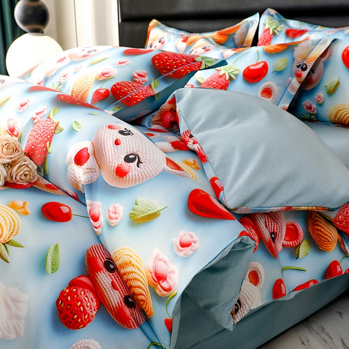 91家纺网 家纺一手货源 找家纺 幸嘉轩 2025新款亲肤舒适5D数码印花四件套 宝贝