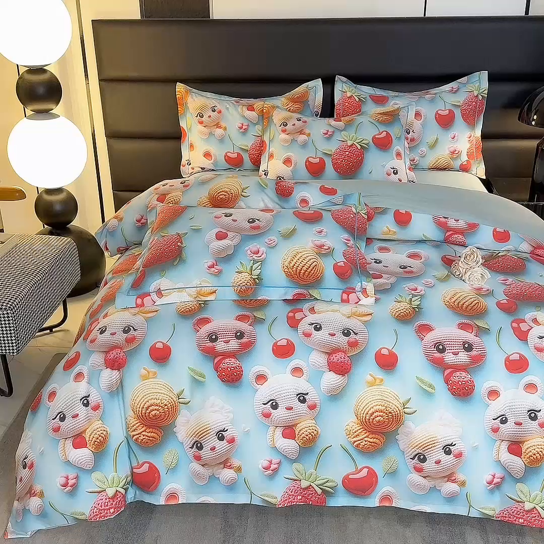 91家纺网 家纺一手货源 找家纺 幸嘉轩 2025新款亲肤舒适5D数码印花四件套 宝贝