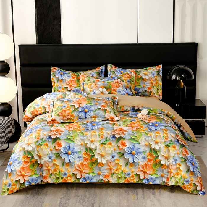 91家纺网 家纺一手货源 找家纺 幸嘉轩 2025新款亲肤舒适5D数码印花四件套 香草美人