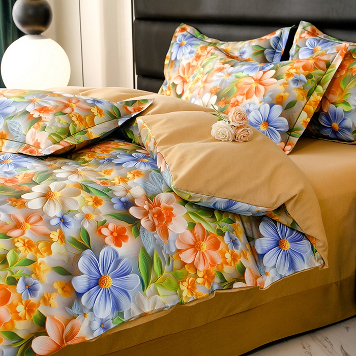 91家纺网 家纺一手货源 找家纺 幸嘉轩 2025新款亲肤舒适5D数码印花四件套 香草美人