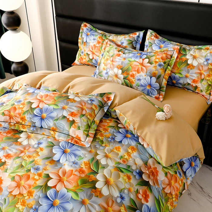 91家纺网 家纺一手货源 找家纺 幸嘉轩 2025新款亲肤舒适5D数码印花四件套 香草美人