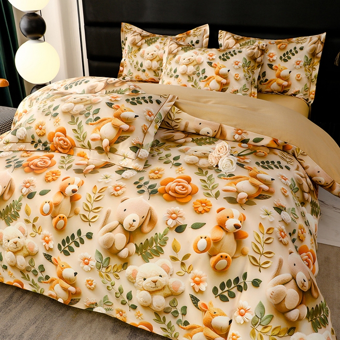 91家纺网 家纺一手货源 找家纺 幸嘉轩 2025新款亲肤舒适5D数码印花四件套 梦巴黎