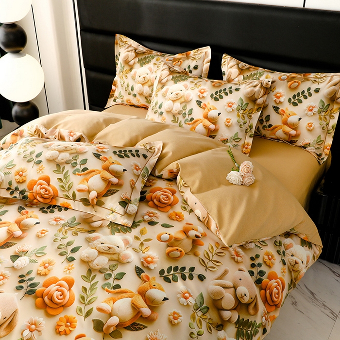 91家纺网 家纺一手货源 找家纺 幸嘉轩 2025新款亲肤舒适5D数码印花四件套 梦巴黎