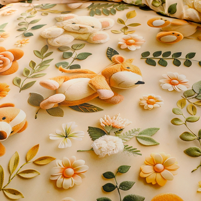 91家纺网 家纺一手货源 找家纺 幸嘉轩 2025新款亲肤舒适5D数码印花四件套 梦巴黎