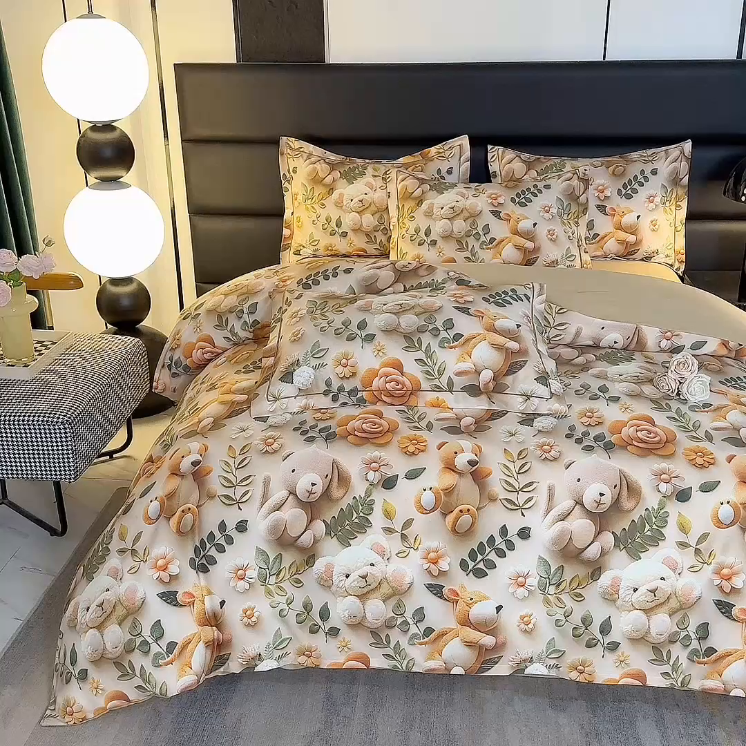 91家纺网 家纺一手货源 找家纺 幸嘉轩 2025新款亲肤舒适5D数码印花四件套 梦巴黎