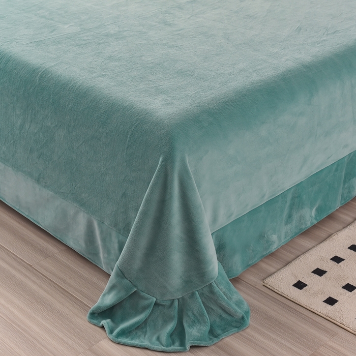 91家纺网 家纺一手货源 找家纺 畅畅家纺 2025新款A类亲肤舒适高克重牛奶绒绣花系列冬季四件套-繁花似锦 繁花似锦-湖蓝