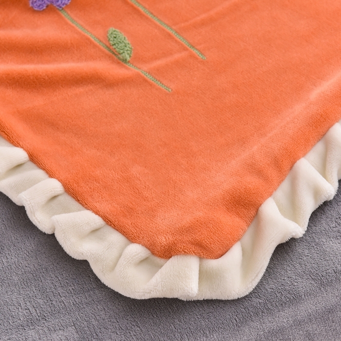 91家纺网 家纺一手货源 找家纺 畅畅家纺 2025新款A类亲肤舒适高克重牛奶绒绣花系列冬季四件套-繁花似锦 繁花似锦-桔+灰