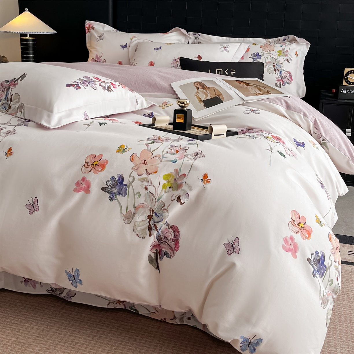 91家纺网 家纺一手货源 找家纺 蓝米卡夫 2025秋冬-全棉生态磨毛数码印花（礼盒包装）提供买家秀 奥娜