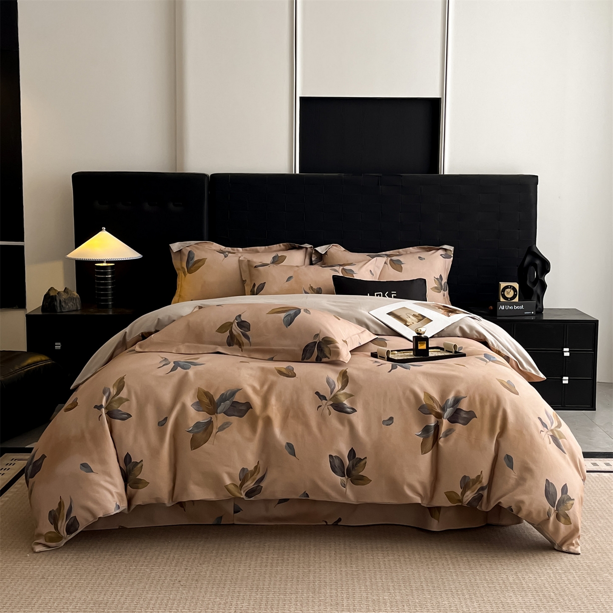 91家纺网 家纺一手货源 找家纺 蓝米卡夫 2025秋冬-全棉生态磨毛数码印花（礼盒包装）提供买家秀 枫晚