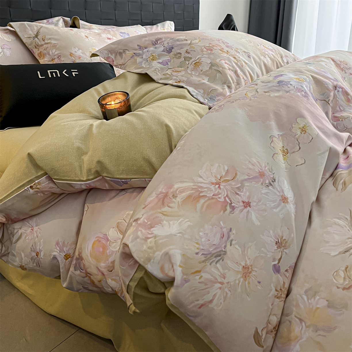 91家纺网 家纺一手货源 找家纺 蓝米卡夫 2025秋冬-全棉生态磨毛数码印花（礼盒包装）提供买家秀 华绮梦