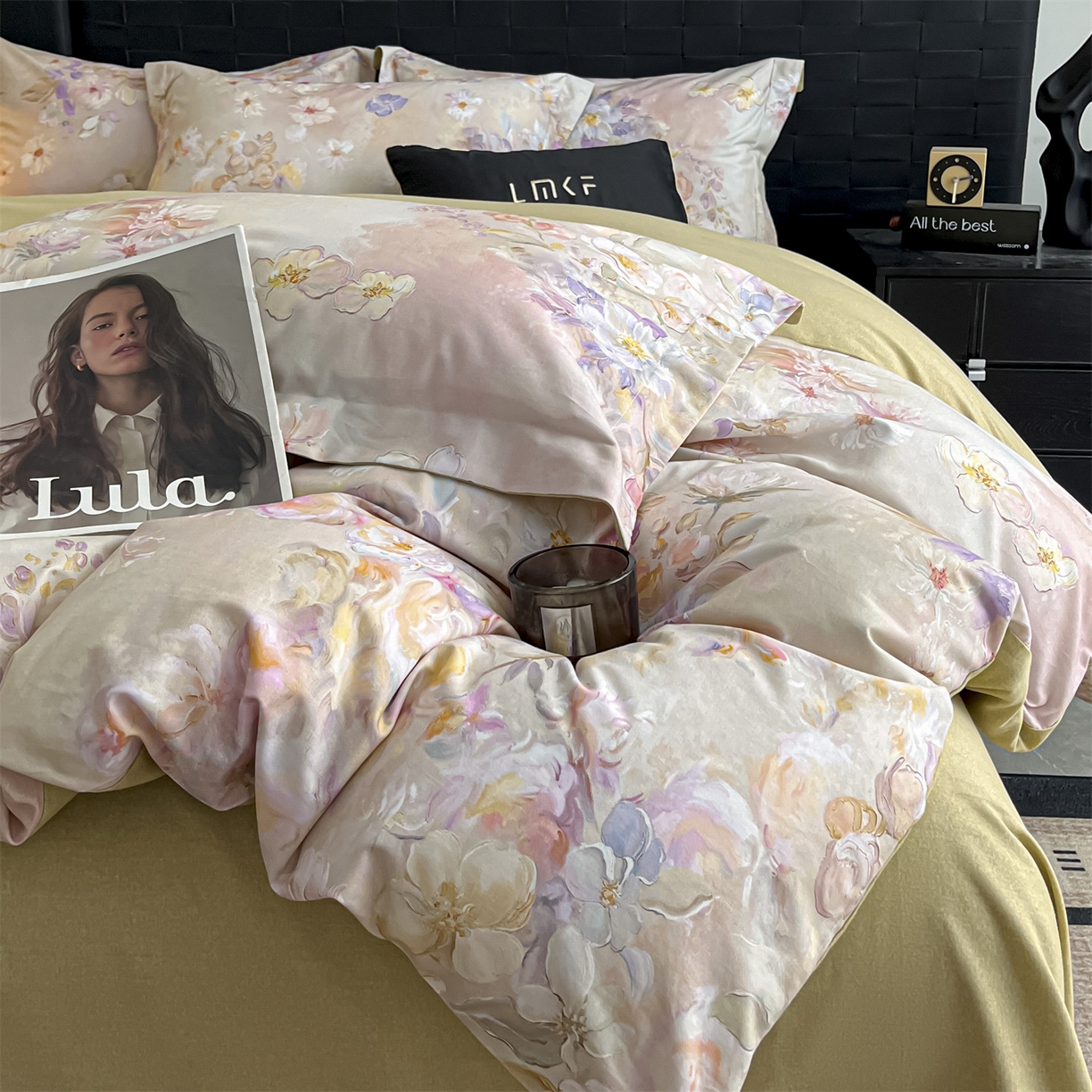 91家纺网 家纺一手货源 找家纺 蓝米卡夫 2025秋冬-全棉生态磨毛数码印花（礼盒包装）提供买家秀 华绮梦