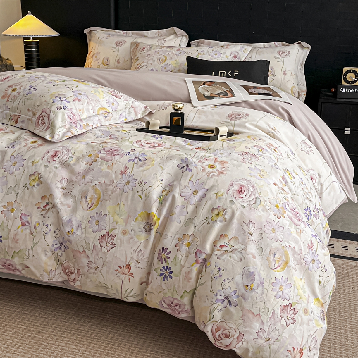 91家纺网 家纺一手货源 找家纺 蓝米卡夫 2025秋冬-全棉生态磨毛数码印花（礼盒包装）提供买家秀 喀纳斯