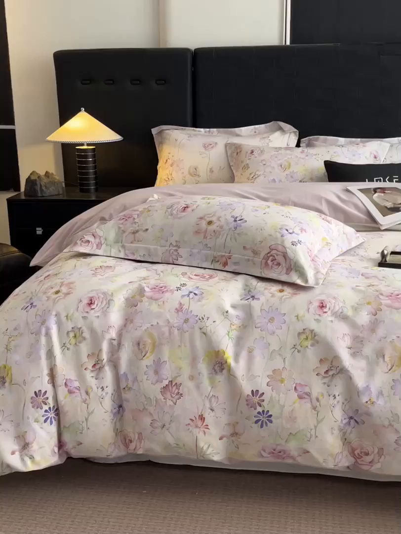 91家纺网 家纺一手货源 找家纺 蓝米卡夫 2025秋冬-全棉生态磨毛数码印花（礼盒包装）提供买家秀 喀纳斯