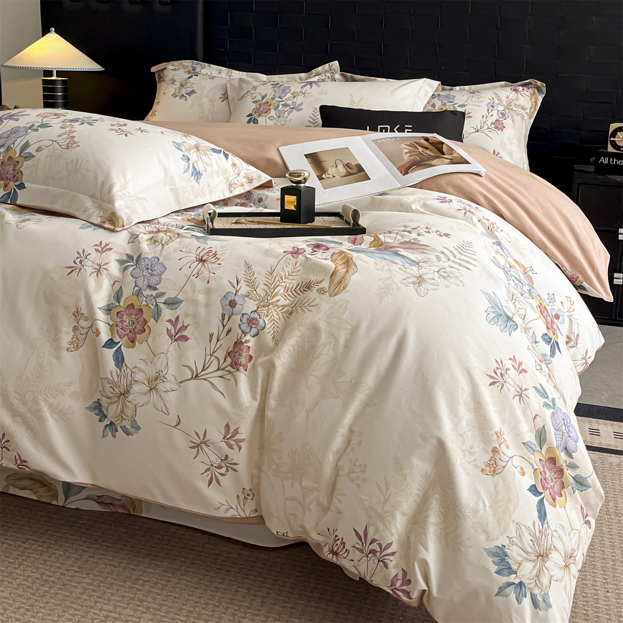 91家纺网 家纺一手货源 找家纺 蓝米卡夫 2025秋冬-全棉生态磨毛数码印花（礼盒包装）提供买家秀 洛芙琳