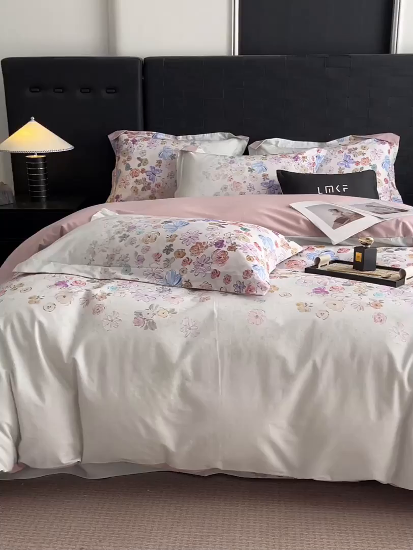 91家纺网 家纺一手货源 找家纺 蓝米卡夫 2025秋冬-全棉生态磨毛数码印花（礼盒包装）提供买家秀 梦云棠