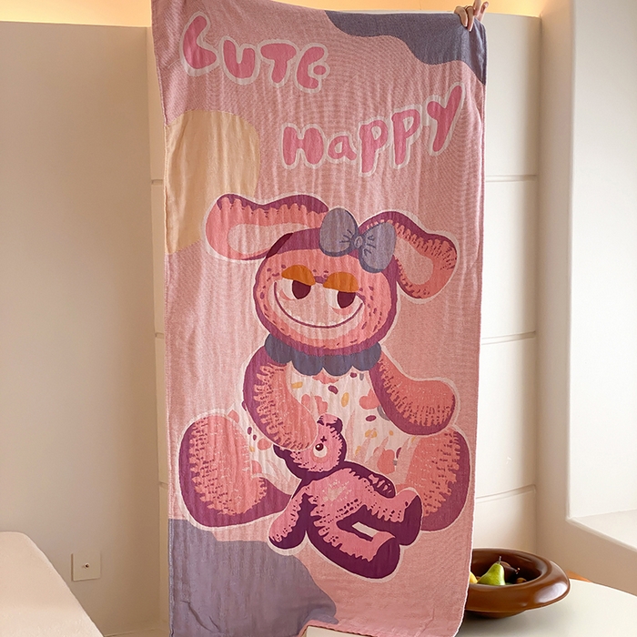 麻依 2025新款拉布獸四層全棉純棉紗布浴巾 玩偶拉布 75x160cm