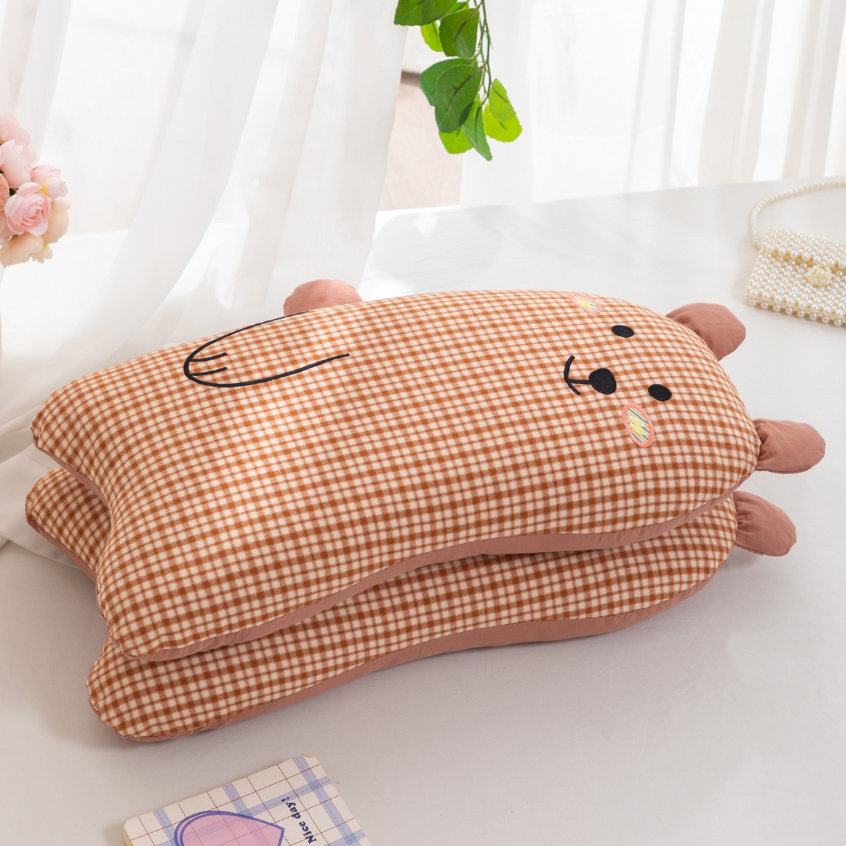 91家纺网 家纺一手货源 找家纺 （总）大熊枕芯 2025新款全棉小熊荞麦枕头枕芯