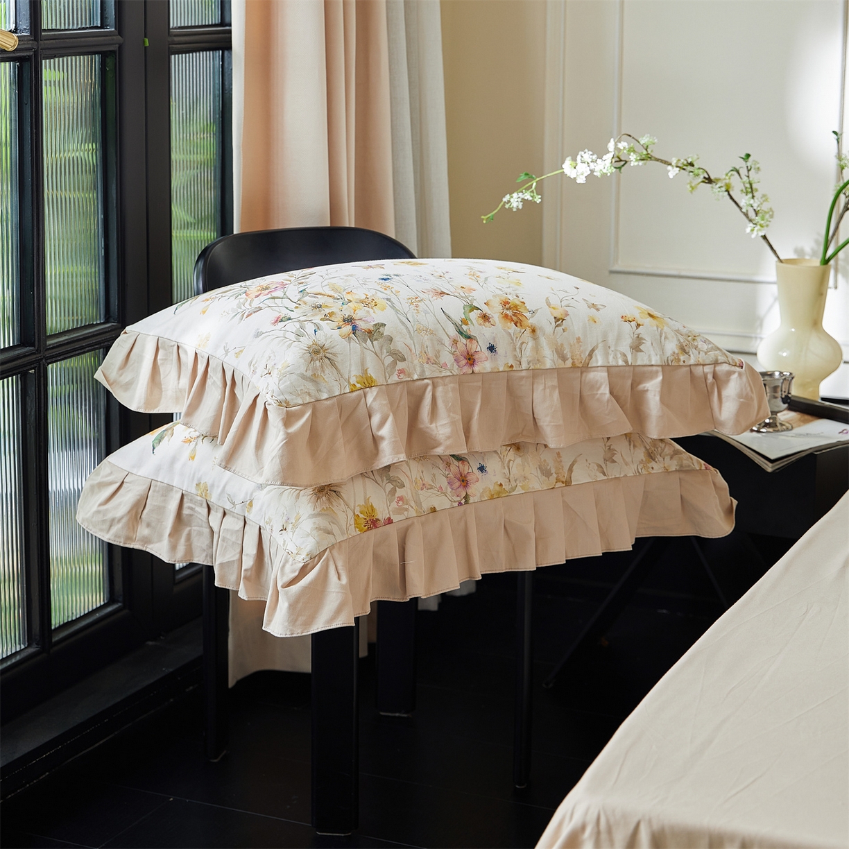 91家纺网 家纺一手货源 找家纺 蓝米卡夫 2025秋冬-全棉生态磨毛数码印花-大版花边（礼盒包装）-拍摄风格1 提供买家秀 可可托海-浅驼