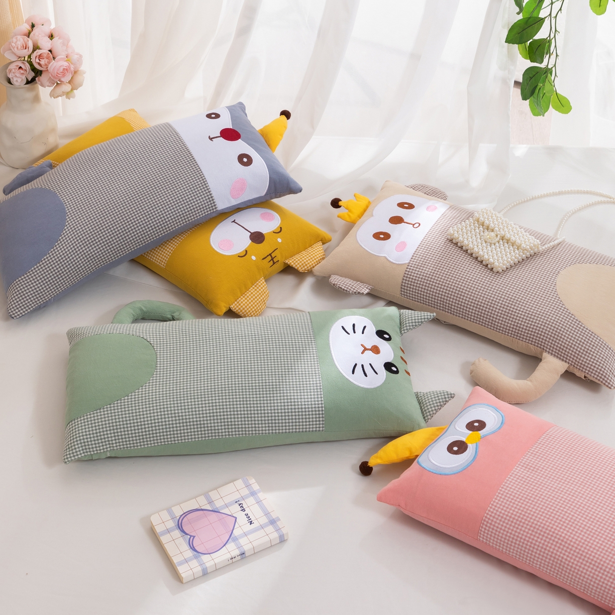 （总）大熊枕芯 2025新款贴布绣卡通荞麦枕头枕芯